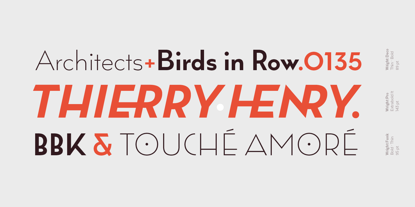 Wright Pro Regular Font preview